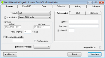 CRM TelMarkt Detail-Daten