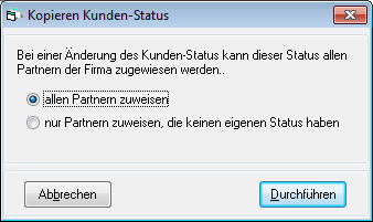 CRM TelMarkt Kundenstatus zuweisen