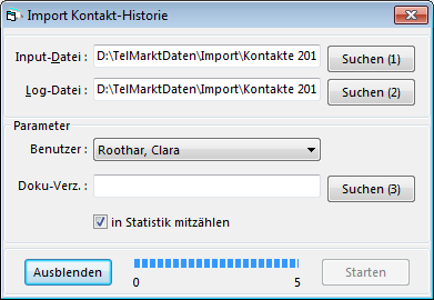 CRM TelMarkt Import Kontakt-Historie