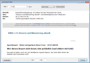 E-Mail ausdrucken