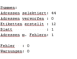 Log-Datei Etiketten-Druck