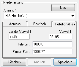 CRM TelMarkt B2B Telefon Niederlassung Zentrale