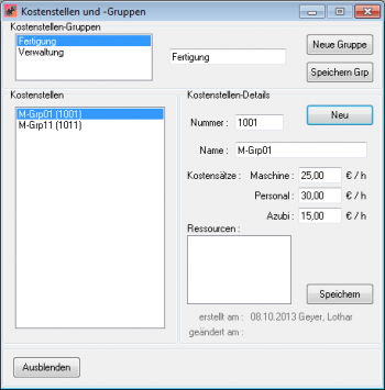 TelMarkt CRM Kostenstellen