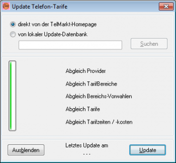 Tarif-Kosten updaten