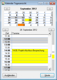 CRM TelMarkt Terminkalender Tagesansicht