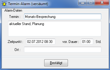 CRM TelMarkt Termin-Alarm