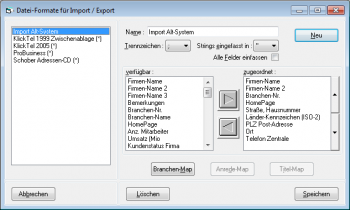 TelMarkt CRM Datei-Formate Import Export